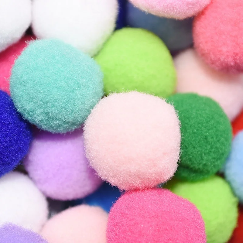 

100Pcs 10/15/20/25/30/40mm Mini Fluffy Soft Pom Poms Pompoms Ball andmade Kids Toys Wedding Xmas Decor DIY Sewing Craft Supplies