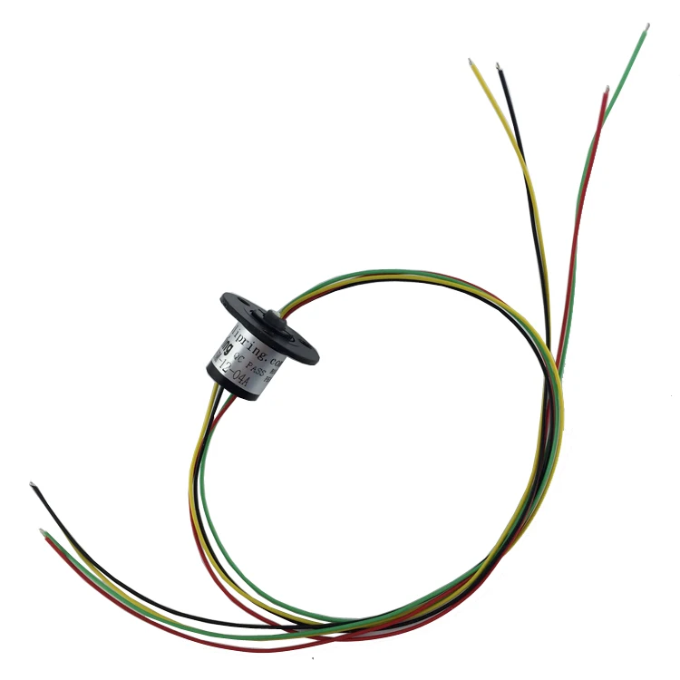 Miniatur Konduktif Slip Ring 2-4 Channel Diameter Luar 12.5 Mm Pemantauan Keamanan Slip Ring