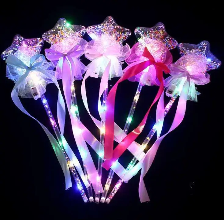 LED Light Sticks Clear Ball Star Shape Flashing Glow Magic Wands for Birthday Wedding Party Decor Kids Lighted Toys SN3923