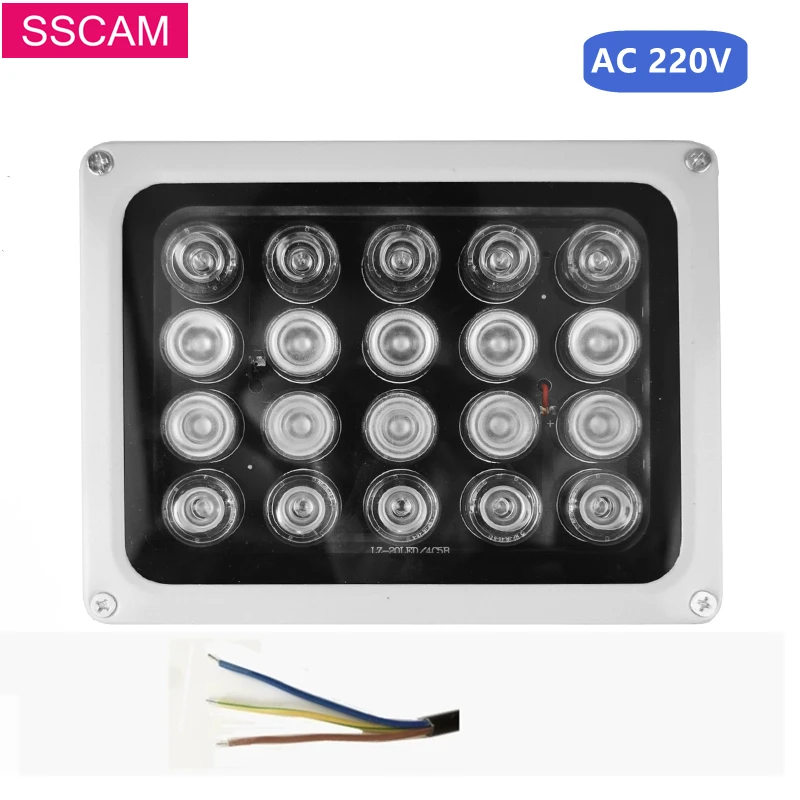 

AC 110-220V CCTV Fill Illuminatoring Lamp 20Pcs Array 90 Degree Led Light IR for Home Security CCTV Camera System at Evening