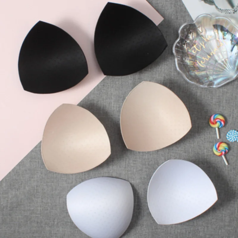 1 Pair Sponge Bra Pads Push Up Breast Enhancer Removeable Bra Padding Inserts Cups for Swimsuit Bikini Padding Intimates