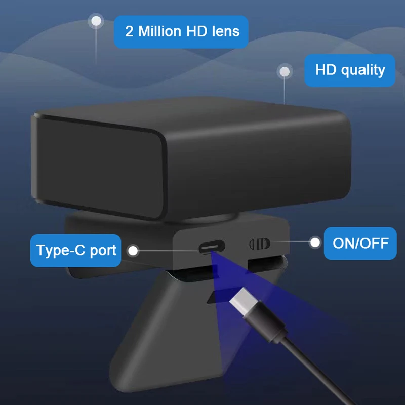 กล้องเว็บแคม Full HD 1080P สำหรับแล็ปท็อป, กล้องติดตามอัตโนมัติพร้อมไมโครโฟนยูเอสบีเว็บแคมสำหรับคอมพิวเตอร์พีซีแล็ปท็อปการประชุมออนไลน์มินิ