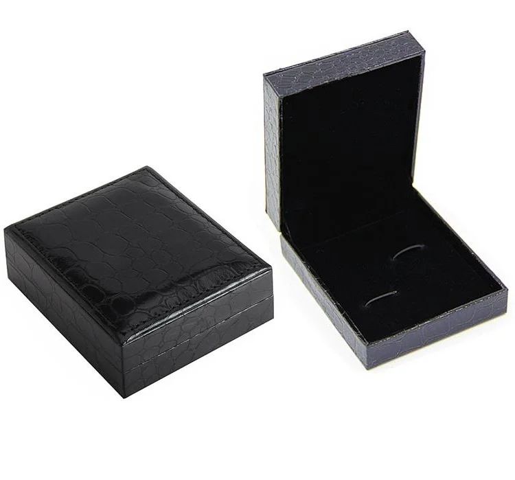 Caja De Gemelos Cuadrados De Cuero De Cocodrilo Para Hombre, Caja De Soporte Para Almacenamiento, Embalaje De Joyera, Regalo,