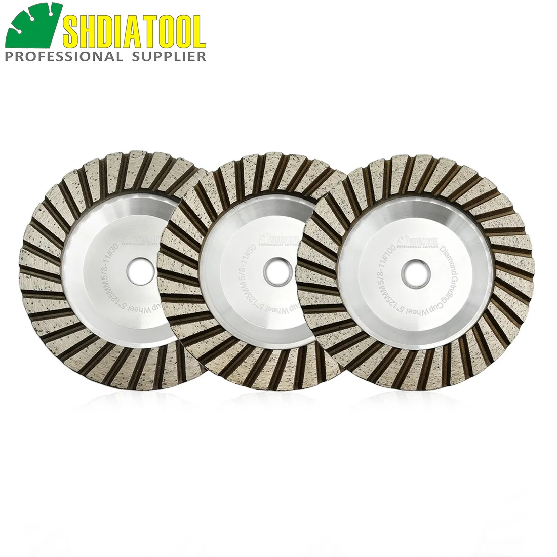 

SHDIATOOL 1pc Dia 5"/125mm 5/8-11 Thread Aluminum Based Grinding Cup Wheel Grinding Disc Granite Marble Grinding Wheel