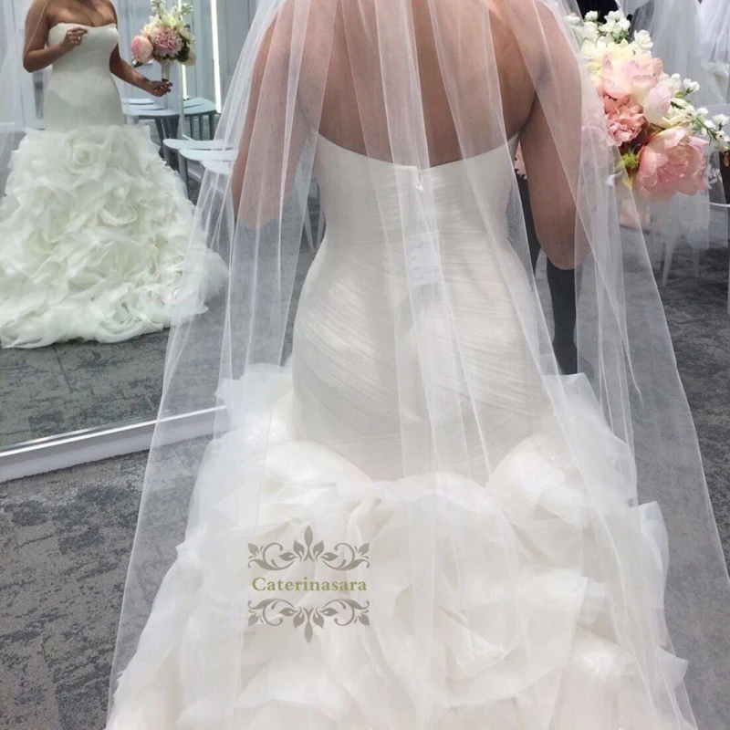 Sayang Putri Duyung Gaun Vestidos De Novia Putih/Gading Tulle Ruffledcustomized Gaun Pengantin Pernikahan Gaun