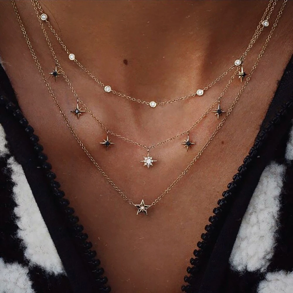 Bls-miracle Bohemian Necklaces For Women Multi-element Choker Pendant Necklace 2019 Ethnic Multi-layer Female Fashion Jewelry