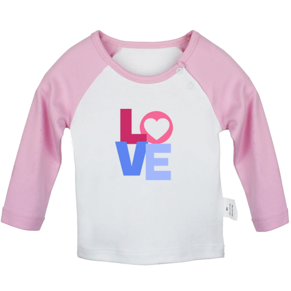 Love is Heart Red Heart Karma Retribution For Sin Design Newborn Baby T-shirts Toddler Graphic Raglan Color Long Sleeve Tee Tops