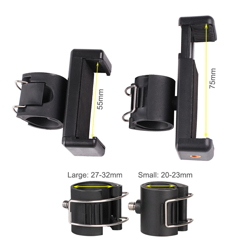 Mobile Phone Clip Mount Bracket Adapter Phone Holder for GoPro Hero 10 9 8 7 6 5 4 Selfie Stick 3 Way Monopod Extend Pole