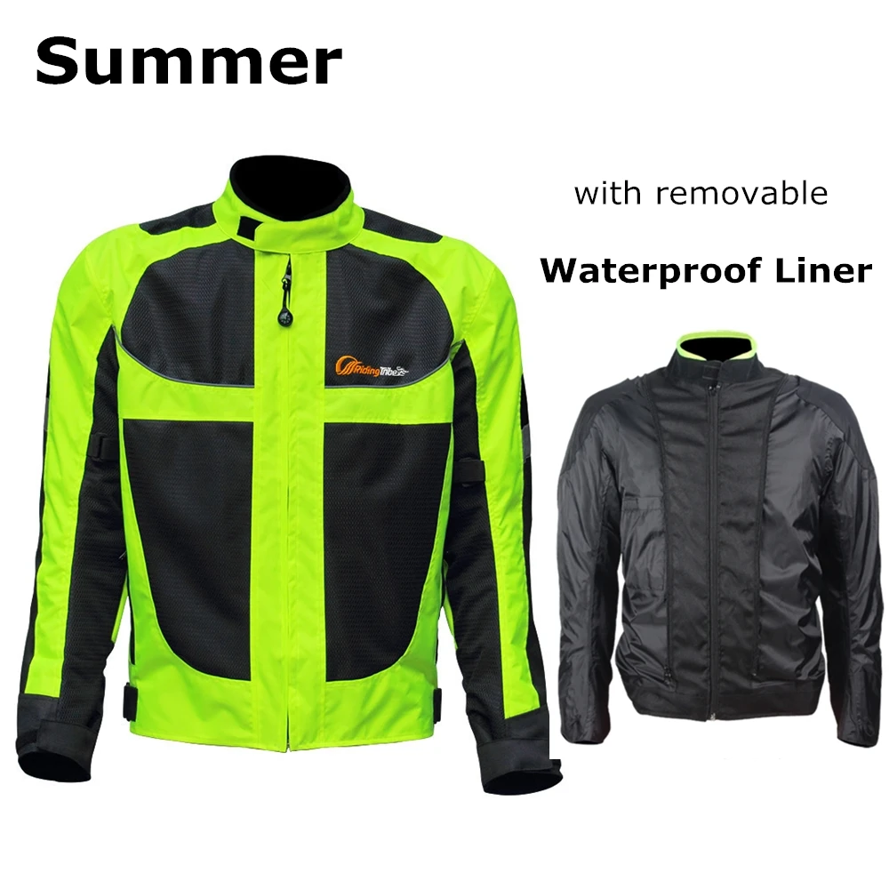 Men Motorcycle Jacket Motorbike Riding Protective Coat Summer Winter Motorcyclist Clothing M -5XL size JK-21