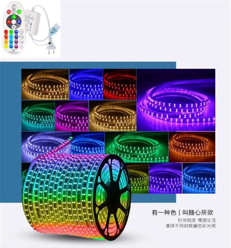 50M RGB LED Strip Flexible Neon Lights SMD5050 Waterproof AC220V-240V Holiday Lighting Party Living Room Home Decor Xmas Light