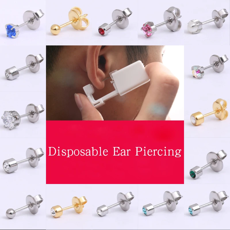 

Sterile Ear Piercing Unit Disposable Ear Gun Body Jewelry Painless Hole Students Ears Cartilage Tragus Piercer Tool Machine