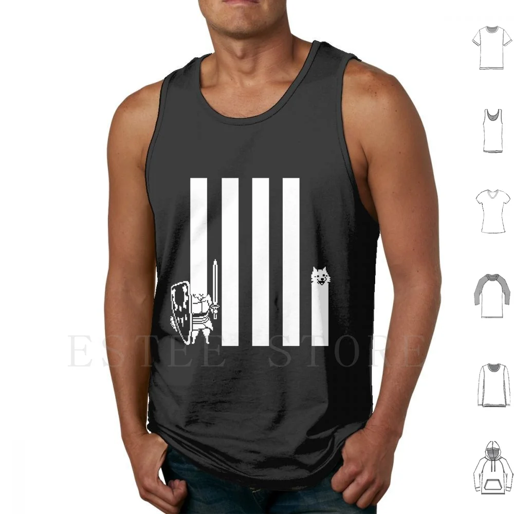 Undertale Tank Tops Vest Sleeveless Undertale Lesser Dog Doggo Meme Videogame Videogames Sans Papyrus