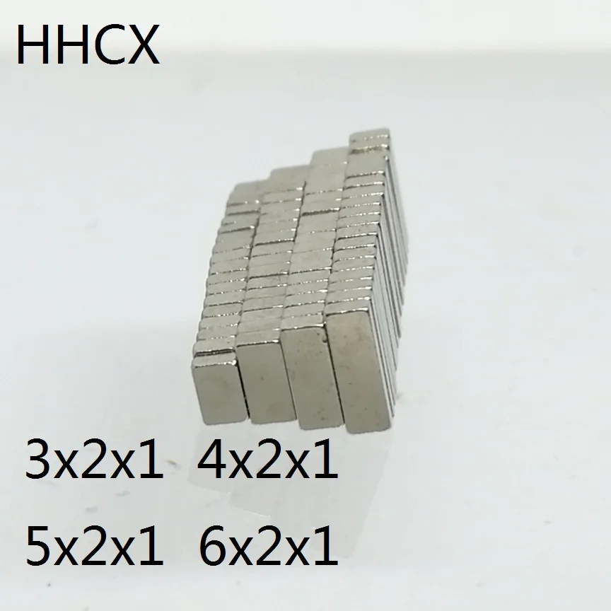 100PCS/LOT Neodymium Magnet 3x2x1 4x2x1 5x2x1 6x2x1 Strong N35 Block Rare Earth Permanent NdFeB Magnets 3*2*1 4*2*1 5*2*1 6*2*1