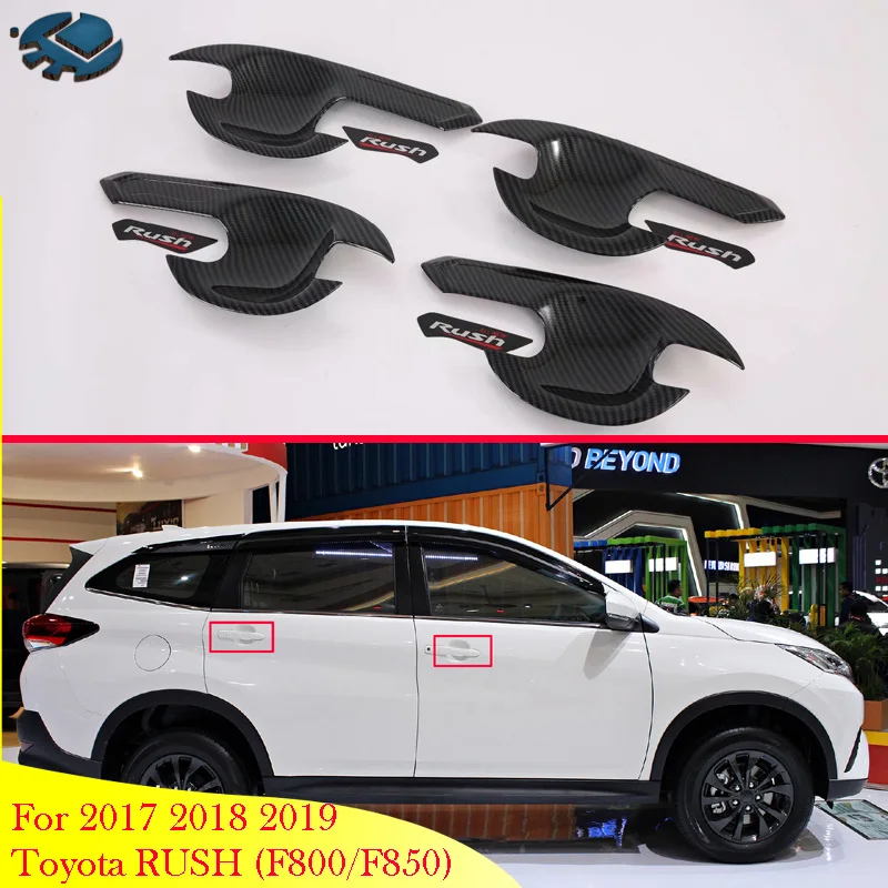 For 2017-2022 Toyota RUSH (F800/F850) Car Accessories Carbon Fiber Style Door Handle Bowl Cover Cup Cavity Trim