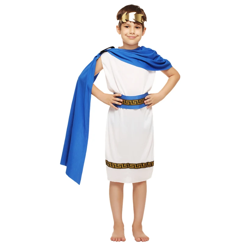 Chłopcy grecki król Cosplay rzymskie kostiumy dla dzieci arabski książę cezar przebranie Party Halloween Baby Men Athena Kids Costume