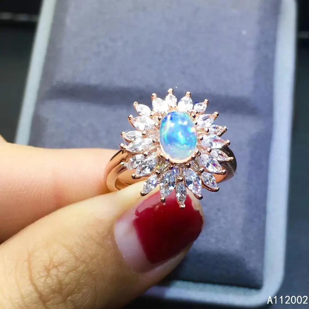 KJJEAXCMY fine jewelry natural opal 925 sterling silver new women gemstone ring support test popular