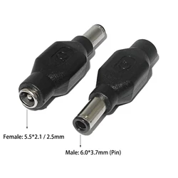 DC 5.5*2.1mm Female to 6.0*3.7mm Male Plug Laptop Power Adapter Connector for Asus GL703GS GX501GI GX501VI GM501GS GL504GS