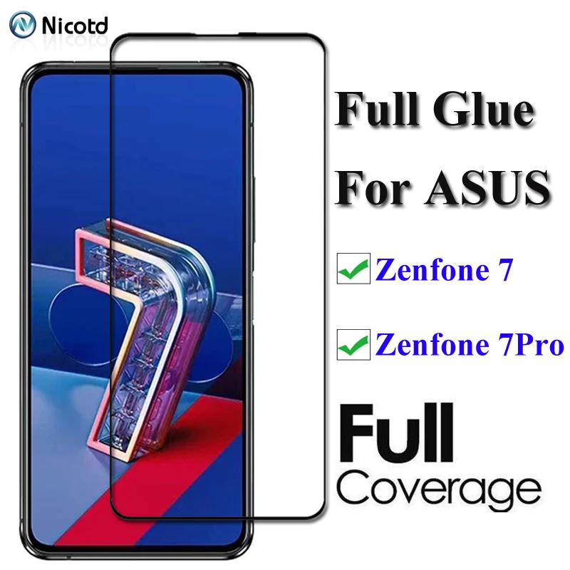 

1-3pcs Full Glued Tempered Glass For Asus ZenFone 7 7 Pro ZS670KS ZS671KS Zenfone7 7Pro Zenfone7Pro Screen Protective Glass Film