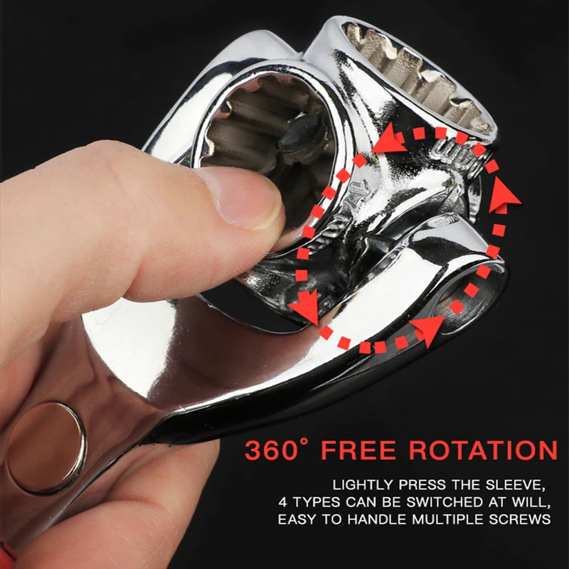 AIRAJ 8/52-in-1 Tiger Wrench Hand Tools Socket Works with Spline Bolts Torx 360 Degree Universal Furniture Car Repair Spanner