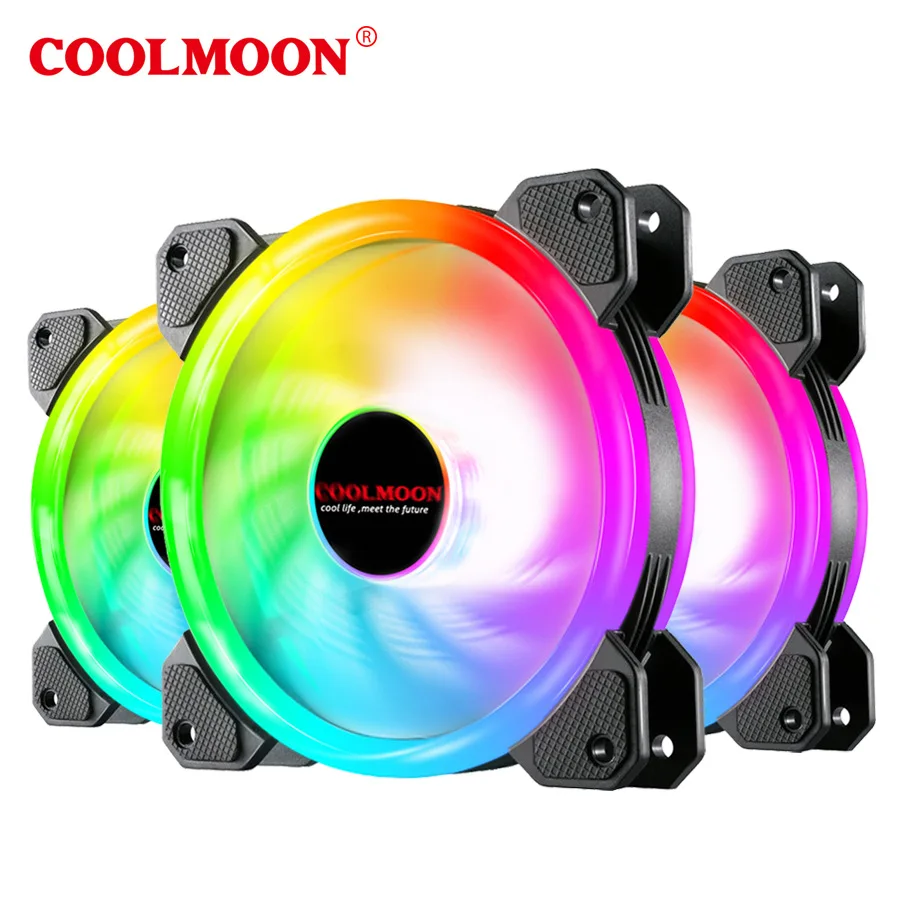 

Coolmoon GM2 Chassis Cooling RGB Fan AURA SYNC with IR Remote Quiet Radiator 5V Mute Ventilador PC Case CPU Cooler Fan