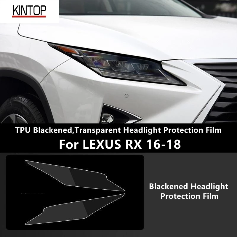 

For LEXUS RX 16-18 TPU Blackened,Transparent Headlight Protective Film, Headlight Protection,Film Modification