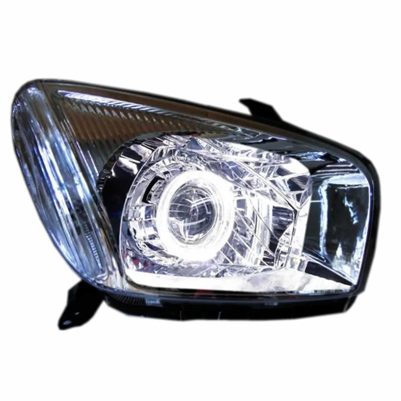 Headlight Assembly for Toyota Rav4 2000-12 Led Angel Eye Turn Signal Bi-lens Hid Bulbs with 65w Ballast, Left and Right