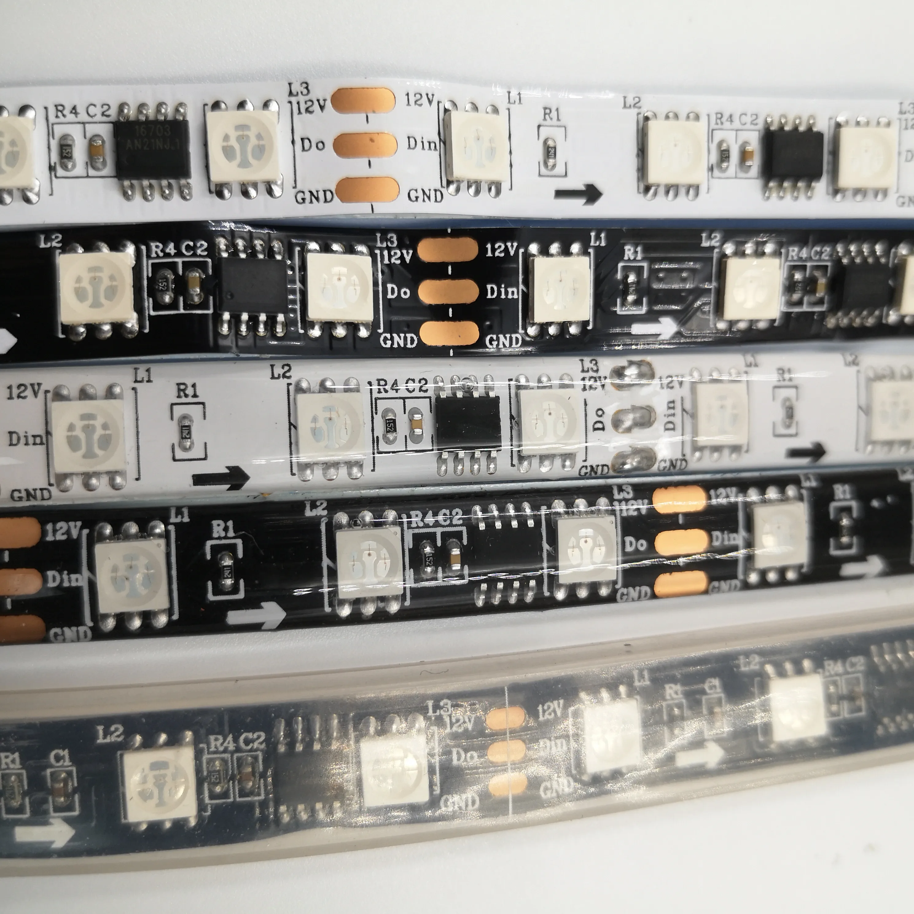 DC12V 5m WS2811 Pixel Led Strip Light;Addressable 30/48/60leds/m Full Color WS2811 IC 5050 RGB Led Lamp Tape