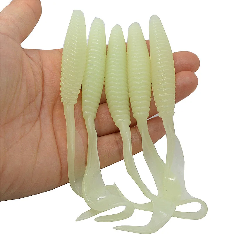 Angelköder mit langem Schwanz, weicher Köder, 13 cm, 6 g, Schraubgewinde, einzelne Sichelschwänze, Wurmgrub, Kunstköder, Lot 5 Stück im Angebot – Detail 5