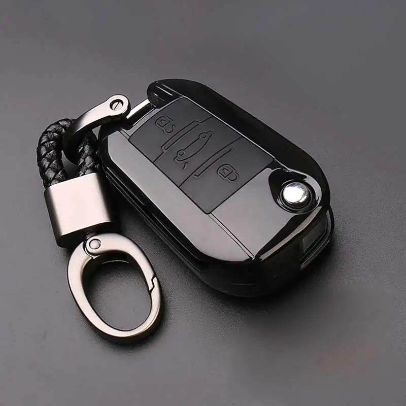 Carbon Fiber car Key Case holder For Peugeot 508 301 2008 3008 4008 407 408 Citroen C5 C6 C4L CACTUS C3XR DS Smart Key cover