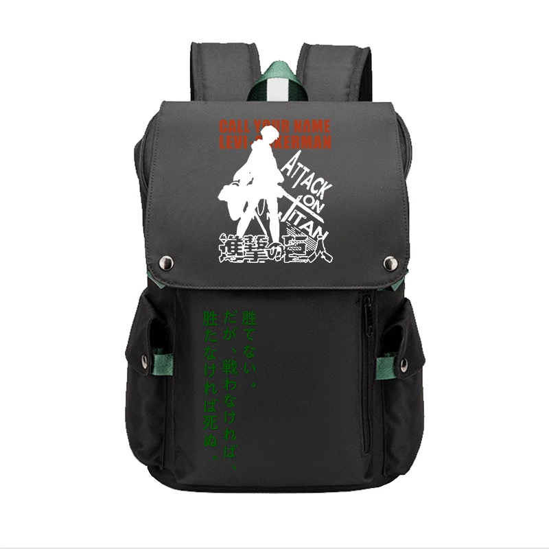 Attack on Titan Anime School Bags Large Flap Bookbag Oxford Travel Women Back Pack Boys Men USB Charging Laptop Backpack