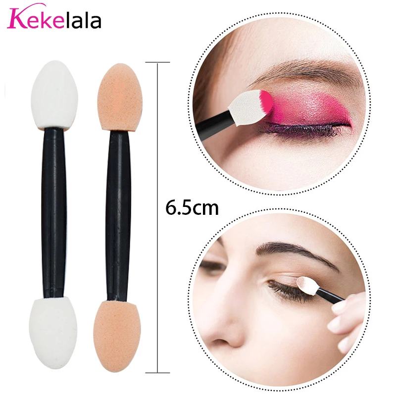 100Pcs/ Bag Small Portable Eyeshadow Applicators In Bulk Double Sponge Eye Shadow Brush Makeup Mini Tools Wholesale