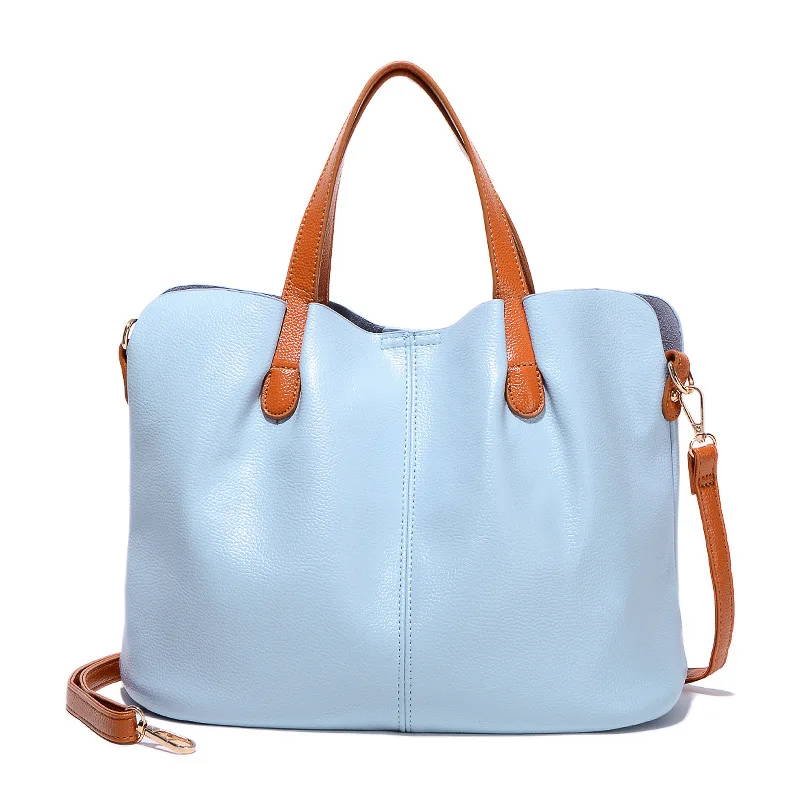 Bolso de mano de piel sintética para mujer, bolsa de hombro grande, a la moda, 2020