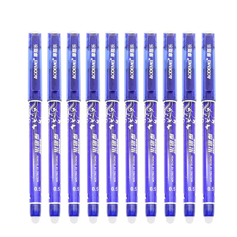 

3pcs Magic Erasable Gel Pen Blue 0.5mm Refill Writing Smooth Children Students Learning Stationery Gifts School Office Supplies