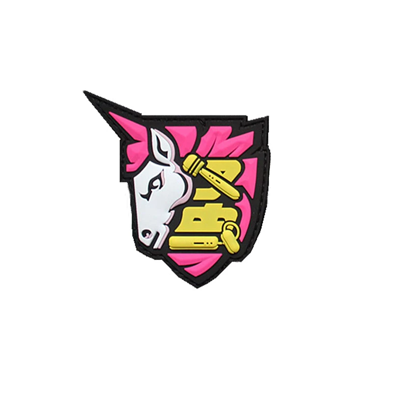 3D PVC Chinese Character Patch Funny Coquettish Horse Animal Tactical Badges for Clothes Backpack Vest Decorations