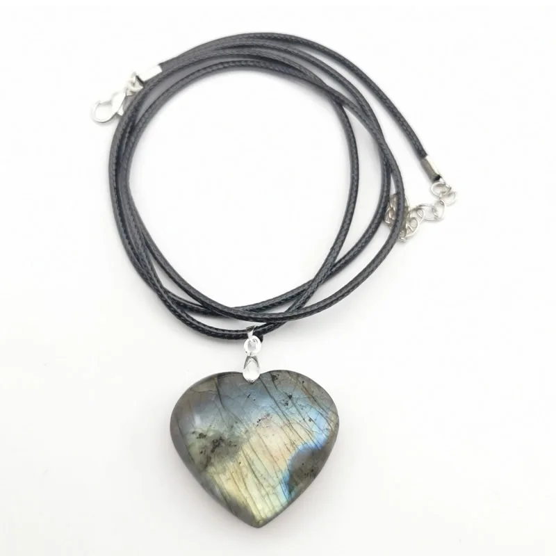 Naturale irregolare di cristallo ciondolo Labradorite pietra di Luna Sunstone Ciondolo Divinazione spirituale Monili di meditazione Pendenti Con