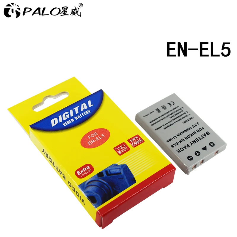Palo 카메라 배터리 EN-EL5 ENEL5 및 EL5 for Nikon Coolpix P4 P80 P90 P100 P500 P510 P520 P5000 P5100 5200 7900 P6000 3700 4200