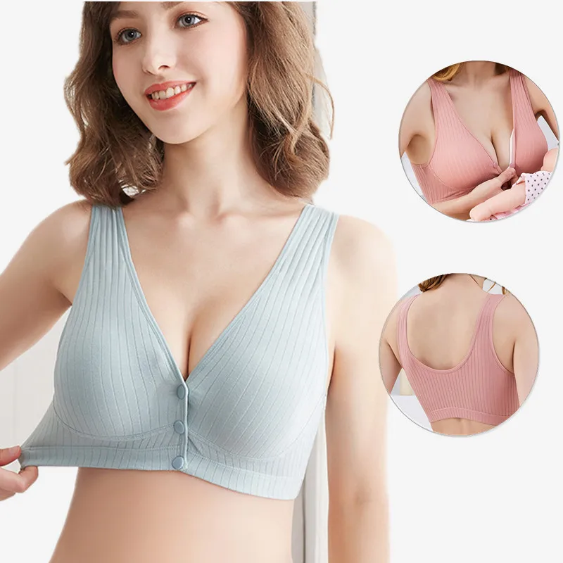 

Breastfeeding Bras Cotton Maternity Nursing Bra For Feeding Pregnant Women Underwear Intimate Clothes Brasier Lactancia Wire