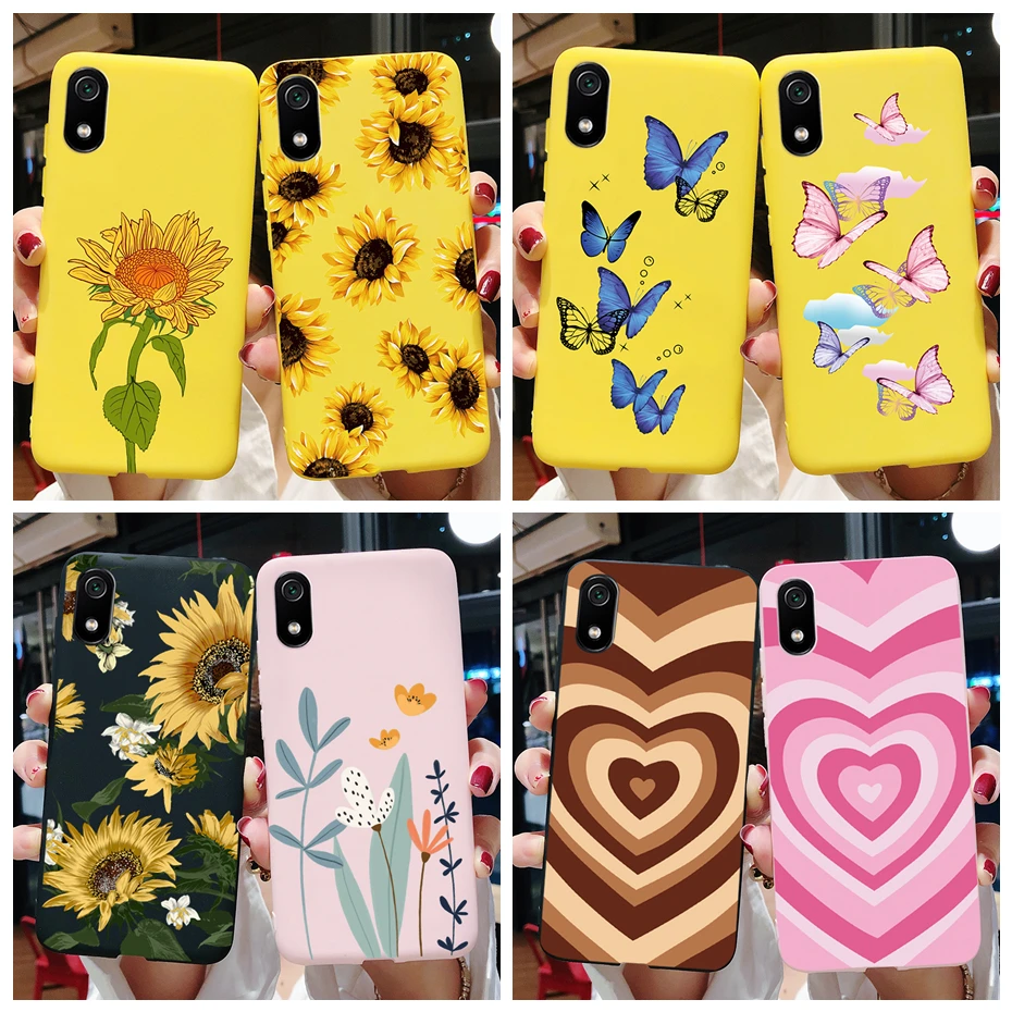 For Xiaomi Redmi 7A Case Daisy Sunflower Painted Soft Silicon Phone Back Cover Cases For Xiaomi Redmi 7A 7 A Redmi7A Case Fundas