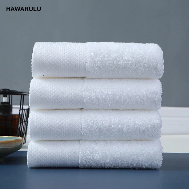 4pcs Pure Cotton Towel White Platinum Section Hotel Home Stay Beauty Gift Strong Water Absorption Soft Texture Environmental