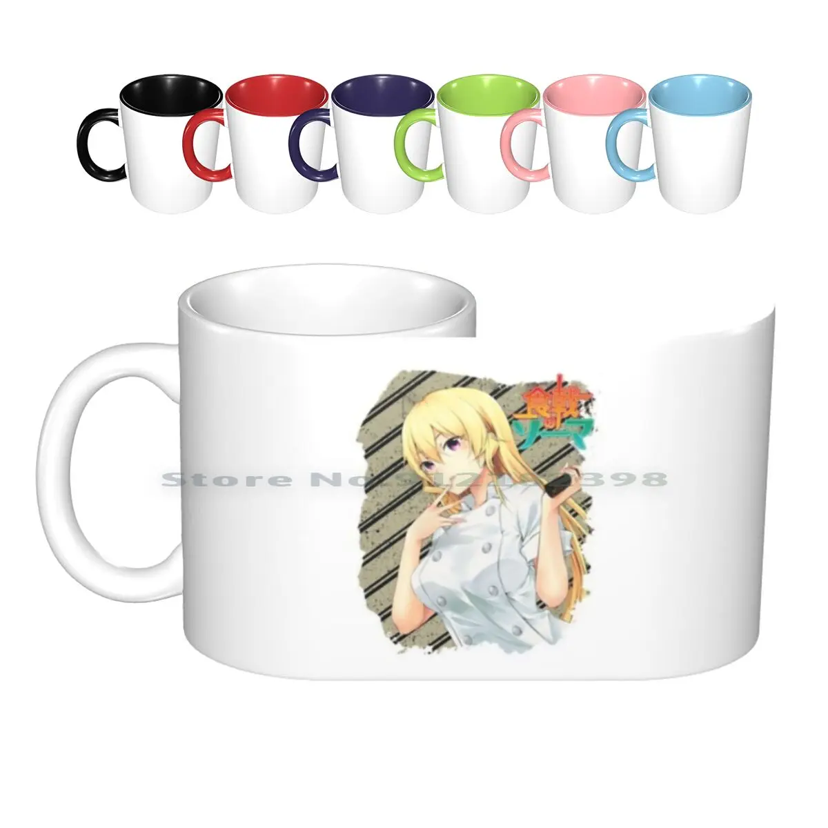 Food Wars-Erina Ceramic Mugs Coffee Cups Milk Tea Mug Shokugeki No Souma Food Wars Anime Newseason Yukihira Soma Nakiri Food