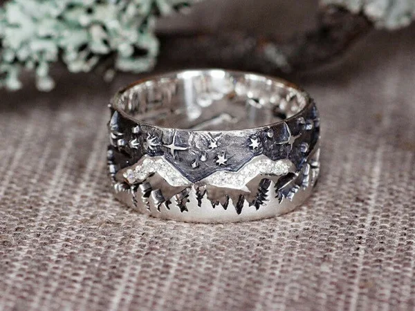 Creative Cartoon Animal Cat Ring Vintage Silver Simple Design Men and Women Party Jewelry Gifts