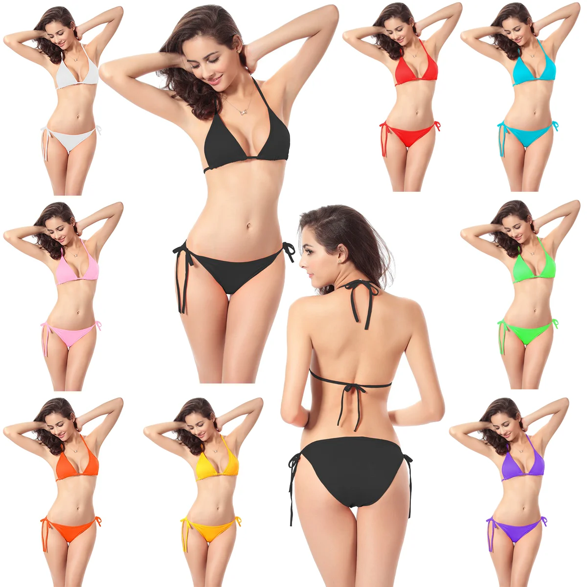 Swimsuit Bikini Sexy No Chest Pad No Steel Pad 11 Color Candy Classic Bikini Sweet Youth Series