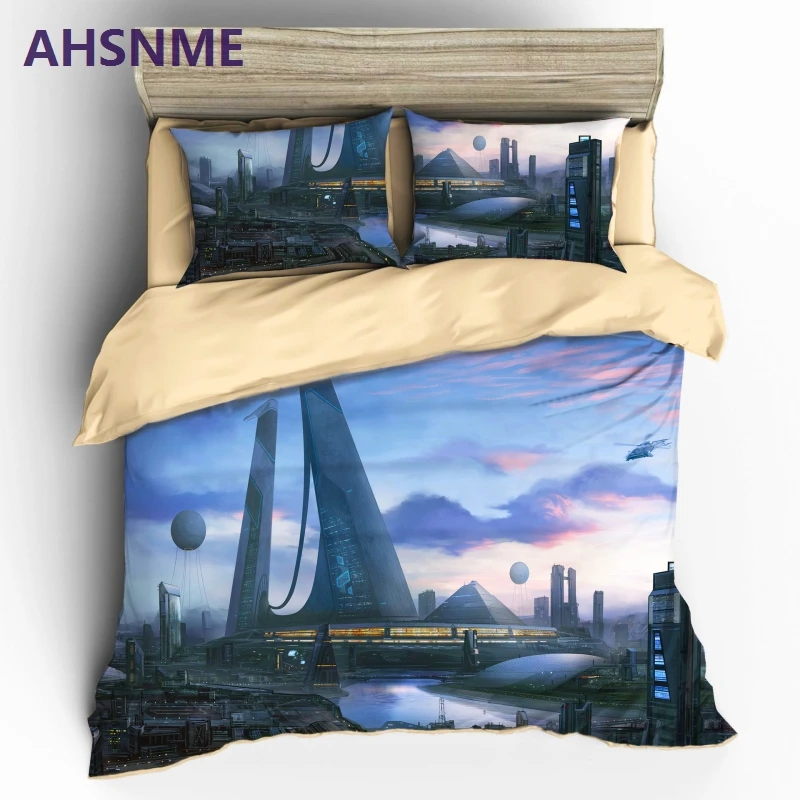 

AHSNME Australia Europe USA Custom Size Quilt cover pillowcase High Definition 3D Printing Bedding sets King Sci-Fi Quilt Kit