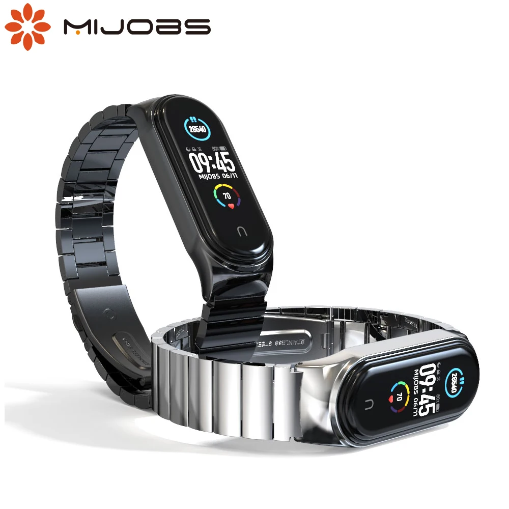 For Xiaomi Mi Band 5 Strap Metal Bamboo Bracelet for Mi Bend 4 Belt for Xiomi Correa Miband 3 Pulseira Stainless Steel Wristband