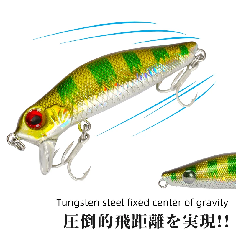 TSURINOYA 64F Dead Floating Minnow Fishing Lure DW71 64mm 6g Pike Bass 0-30cm Shallow Range Jerkbait Tungsten Weight Hard Baits