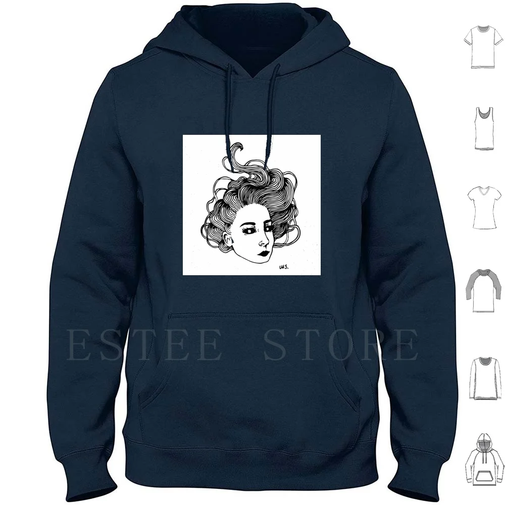 Hurricane Hoodies Long Sleeve Portrait Face Womens Girls Girl Portrait Girl Face Woman Face Woman Portrait Witch