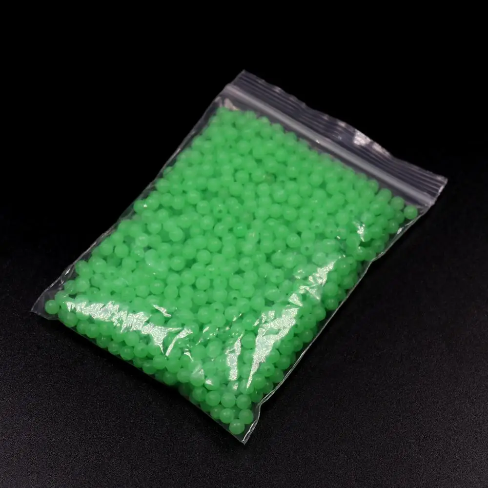 3000pcs Fishing Glow Rigging Beads Luminous Round Float Balls Stopper Hard Plastic Fishing Lure Accessories Red Green Φ3mm-Φ5mm