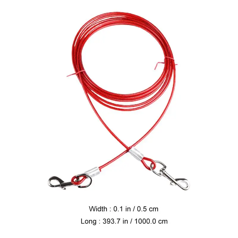 Dog Leash Handle Stake Pet Walking Safety Rope Harness Chain Kitten Training Steel Puppy Wire Leashes Cable Run Cat