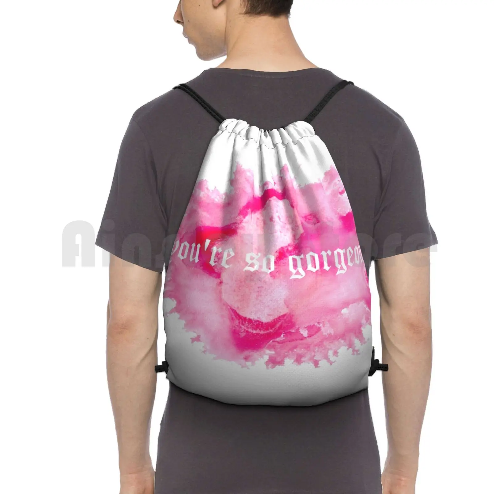 Backpack Drawstring Bag Riding Climbing Gym Bag Reputation Rep Look What You Made Me Do So It Goes Lyric Purple Water Color