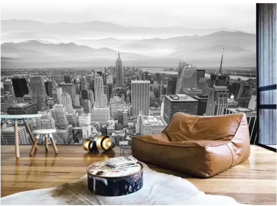 custom photo wallpaper Simple modern night city wallpapers mountain landscape background wall painting